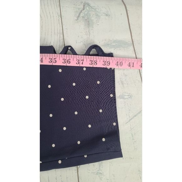 Joe B 3X Pull On Capri Pants Blue Cream Polka Dot Criss Cross Open Ankle Stretch - Picture 6 of 9